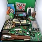 New ListingJunk Drawer Lot Including Toys Watches Pens Knives Pin Cufflinks Boy Scout