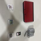 Nintendo 3DS XL Handheld System - Red/Black Comes With 3 Games