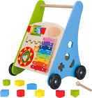 Wooden Baby Push Walkers for 1 Year Old Boys Girls, Push and Pull Learning Activ