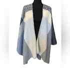 1838 NWOT ~ BP Colorblock Open Front Poncho OS