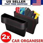 2Pack PU Leather Car Organizer Front Seat Gap Filler with Cup Holder Side Pocket