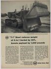 1958 USS United States Steel Ad: IH Drott 4 in 1 Skid Shovel w/ T-1 Steel by USS