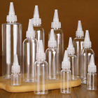 Lots 5-250ml PET Clear Twist Top Empty Dropper Bottles Cap Spout Plastic Nozzle