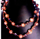 Antique Safari Murano Foile Wrapped Orange Glass Bead Necklace 36 in