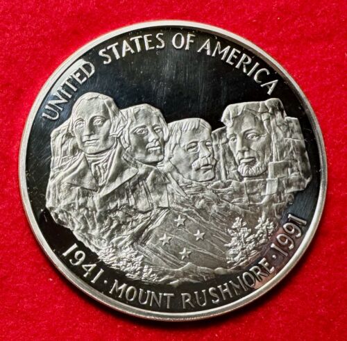 Mount Rushmore 50th Anniv.- Giant Silver Round - 12.1 Toz. - .999 Silver - Proof