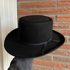 Resistol Vintage 4X Beaver Gambler Dealer Pencil Curl Black Hat Size 7