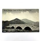 Postcard California Calistoga CA Stone Bridge Lake County 1930s Unposted BW