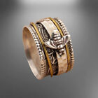 Honey Bee Ring 925 Sterling Silver Spinner Ring For Women's Fine Jewelry Ring CV