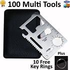 100 Lot 11 in 1 Multi Tools wallet thin pocket survival credit card micro knife
