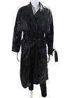 Love, Whit by Whitney Port Womens Black Faux Leather Trench Coat Size 4 14220096
