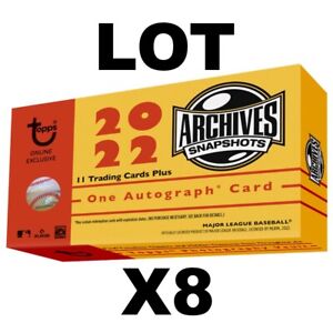 Lot of 8x 2022 Topps MLB Baseball Archives Snapshots Factory Sealed Hobby Box