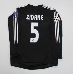 real madrid jersey 2004 2005 black shirt long sleeve champions league zidane