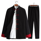 3PCS Bruce Lee Martial Arts Kungfu Uniform ChineseTraditional Tang Suit Coat Set