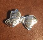 BEAU 925 Sterling Silver - Vintage Shiny Bow Brooch Pin