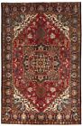 Hand-Knotted Vintage Red Floral 8X12 Heriz Serapi Oriental Rug Farmhouse Carpet