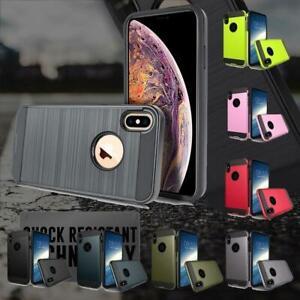 Armor Metal Brushed Rugged Hard Case Cover For iPhone 6/7/8/X/XR/XS/MAX PLUS