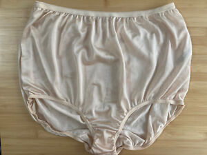 Vintage Underscore Sheer Nylon Brief Panties Nude Size 9