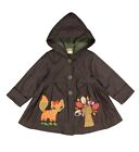 Girls Fox Applique Hooded Coat / Fox Patchwork Swing Overcoat / Kids Outerwear.
