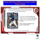 Jaron Elkins Los Angeles Dodgers 2024 Bowman 1/2 Case Hobby Box Player Break #4