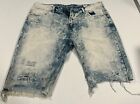 Smoke Rise Men's Denim Jeans Shorts Acid Wash Size 40 Distressed Buckle Apparel