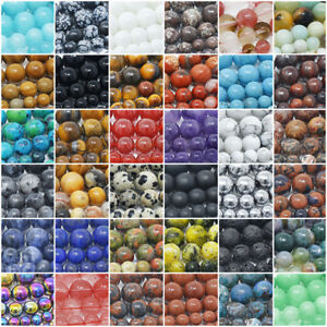 Natural Gemstone Beads Round Loose Wholesale 4mm 6mm 8mm 10mm 12mm 15.5