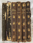 6 Antique Leather  Books  Jane Eyre -  5  Wm Makepeace Thackeray   Thomas Nelson