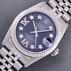 Rolex Midsize 31mm Steel and 18K White Gold Datejust Blue Diamond Roman Watch