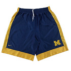 Vintage Michigan Wolverines Nike Team Basketball Shorts Mens Medium Blue Yellow