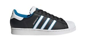 Men's Adidas Superstar Shoes. Size 9.  ID4672 Black / White / Blue FREE SHIPPING