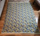 Beautiful Handmade Colorful Quilt 84 in X 68 in Green, Blue, Yellow, Pink, Brown