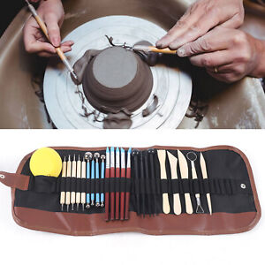 24Pcs/Set Pottery Ceramic Clay Sculpting Carving Modelling Art Craft Tool Kit US