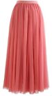 $59 CHICWISH My Secret Garden Tulle Maxi Skirt Coral Pink Size S / M BRAND NEW