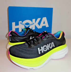 HOKA Men's Bondi 8 Running Shoe Sneaker 1123202 Black/Citrus Gold US 11.5D EU 46