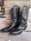 DAN POST Vintage Black Cherry Teju Lizard Leather Cowboy Western Boots 12 D
