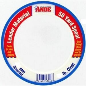 Ande PCW500080 Monofilament Clear 80lb/50yds Fishing Line Leader Spool