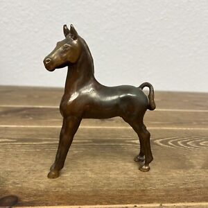 Vintage Copper / Bronze Stallion Show Horse Statue Figurine