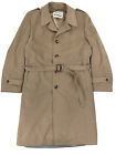 VTG Stratojac Belted Trench Coat 44 Men Strato Suede Over Long Plaid Tan Brown