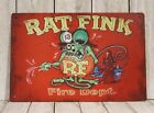 Rat Fink Tin Metal Sign Poster Vintage Look Hot Rod Racing Man Cave Garage FD