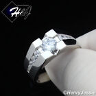 MEN SOLID 925 STERLING SILVER ICY BLING CZ SILVER RING SIZE 7-12*SR202