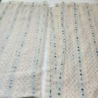 vintage curtain panel pair set white blue lace french country sheer y2k 80s
