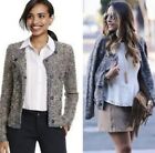 Cabi Ritz Snap Button Sweater Cardigan Style Brown Gray Cream Knit Jacket XS.