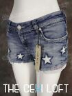 Womens Shorts American Flag White Leather Stars Red Embroidered Trim GRACE IN LA