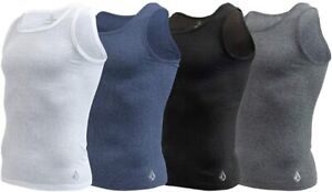 Volcom Mens Cotton Stretch Contour Fit Tank Top Undershirts Lightweight A-Shirts