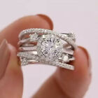 Women Gorgeous Cubic Zircon Wedding Party Ring 925 Silver Jewelry Sz 6-10