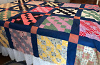 New ListingVintage Handmade  Multicolor Quilt Top, 