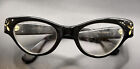 Vintage 1960’s Swank France Cat Eye Frames,  Lenses Black Eyeglasses - J962