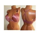 VICTORIA'S SECRET Bombshell Bra +2 Cup Push Up 38C Strappy Back Front Close Rose