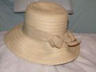 Kmart Accessories Brown Straw Curved Brimmed Hat NWT White or Brown Ribbon