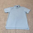 Dunning Golf Short Sleeve Stripe Polo Shirt Teal / White Men Size Small