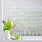 Window Privacy Film Frosted Glass Window Clings: Stained Glass Rainbow Bathroom